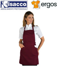 Isacco GREMBIULE ISCHIA Pettorina Donna Corta Sommelier Cameriera Chef Barista