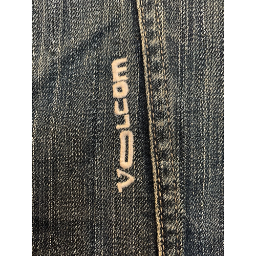 VOLCOM Denim Blue Jean Boxer Motorcycle Zip Up Jacket Women's Size M - Picture 6 of 10