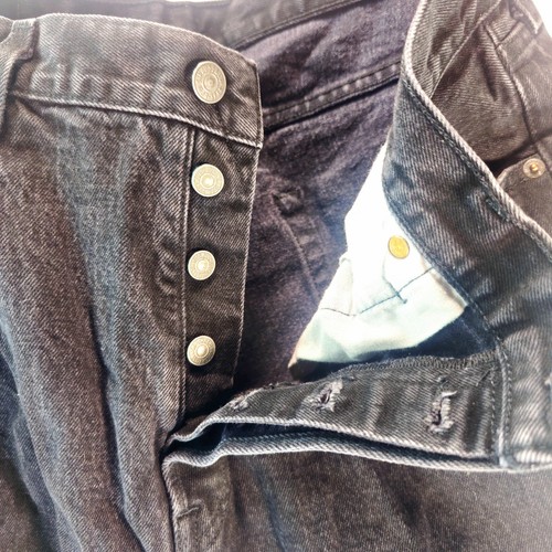 Levi's 501 Jeans Men 36×32 Black Waterless Button Fly Straight Leg Pants Origina - Picture 4 of 15