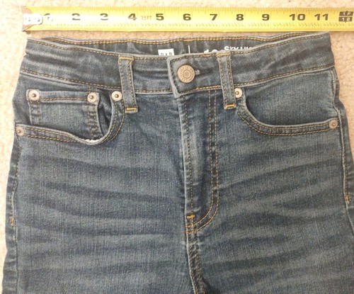 Girls Jeans Size 10 GAP Denim SkyHigh Skinny Ankle High Waist Adjustable Waist - Picture 7 of 9