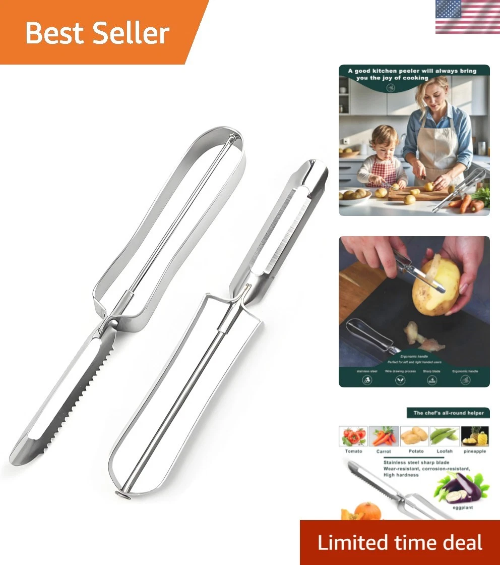 Potato Peelers for Kitchen, 2 Pcs, Just Like Mom's old steel Peeler
Opens in a new window or tab