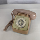 GTE Automatic Electric Rotary Corded Telephone Beige Phone Landline Operator