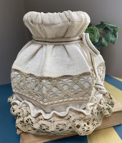 Paralume lampada vintage con frange in pizzo e fiocco lampada da tavolo alta 7,5" Cottagecore - Foto 4 di 16