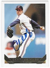 CHARLES NAGY 1993 TOPPS GOLD AUTOGRAPHED SIGNED # 730 CLEVELAND INDIANS