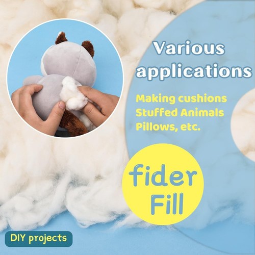 7.06oz Cotton Stuffing, Natural Cotton Filling for Stuffed Animals, Stuffing ... - Picture 4 of 7