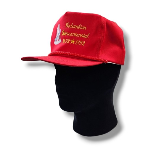 Vintage Columbian Quincentennial Celebration Of The 500th Anniversary Red Hat - Picture 2 of 9