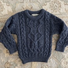 Aran Crafts 100 Wool Sweater XS Cable knit Ireland Youth