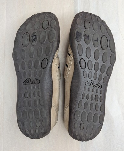 Clarks Collection Haley Stork hellbraun khaki Wildleder Leder Slipper Größe 9,5M gebraucht, in einwandfreiem Zustand - Bild 7 von 7