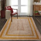 Runner Rug 100% Natural Jute Modern Living Area Rug Braided Style Decor Carpet