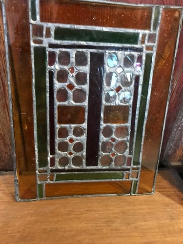 7"x9" Buntglasscheibe Bernstein & Grün......b9 - Bild 2 von 4