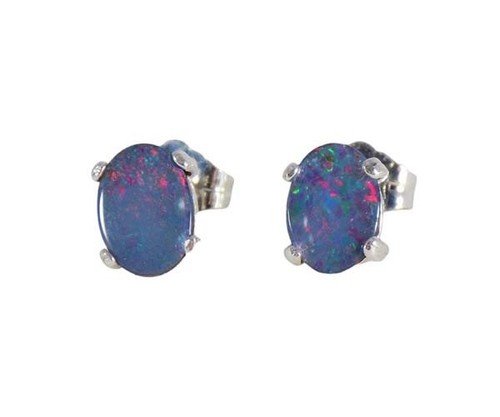 Australian Vintage Black Opals + Silver Earrings Ancient Roman Cupid Marc Antony - Picture 1 of 10