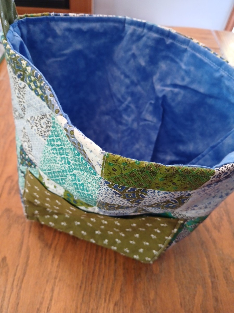 Quilted  handbag bag purse shabby chic fabrics Blue & Green  View 5