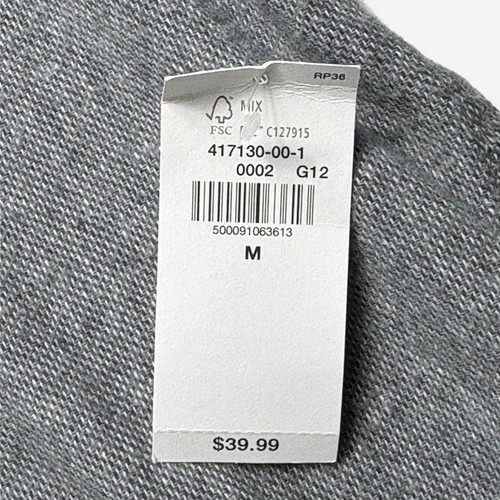 Old Navy Hemd Herren M grau doppelt gebürstet Flanell Knopfleiste Langarm NEU - Bild 9 von 9