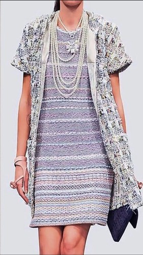 Chanel 18P New Purple Pink Multi Color Tweed Dress Size 40 42 44 - Picture 9 of 13