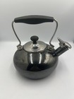 Chantal Classic Black Enamel on Steel Whistling Teakettle 1.8 Qt Japan Vintage