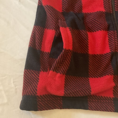 Chaps Buffalo karierte Damen-Fleeceweste – Größe Medium ~ rot schwarz ~ gebraucht, in einwandfreiem Zustand - Bild 4 von 7