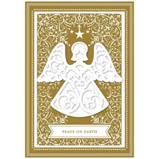 Anna Griffin, "Angel Gold", Boxed Set of 10, 3 Dimensional Christmas Cards