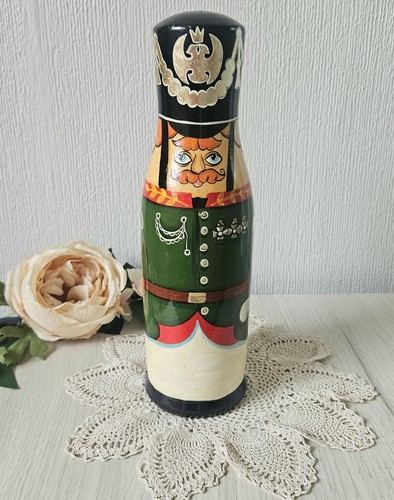 VINTAGE Russian Soviet Soldier wooden bottle holder 32 cm Tall Decorative... - Picture 3 of 10