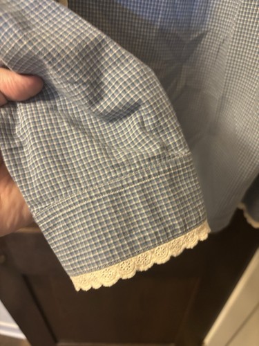 Lauren Jeans Co. Ralph Lauren Women’s Blue Checked Chambray Button Down Shirt,3X - Bild 4 von 5