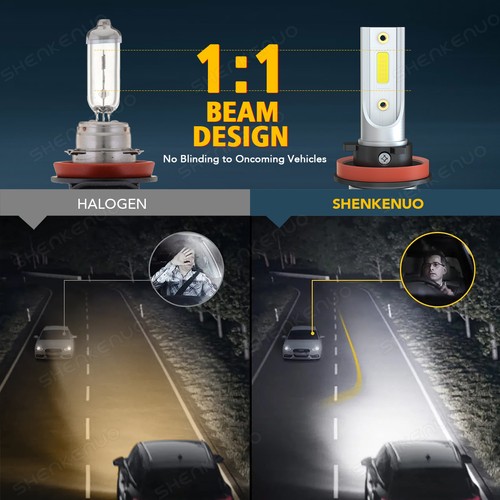 4Pcs H9+H11 LED Headlight Combo Bulbs Kit 6000K White For Nissan Kicks 2018 - Picture 11 of 12