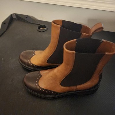 New emanuela passeri brown black unique ankle boots leather 37 Italy wingtip