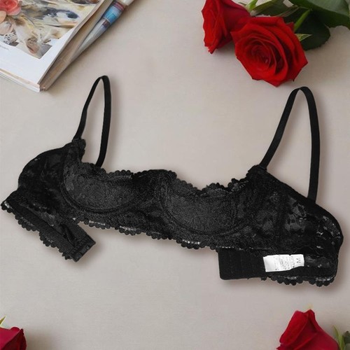 Womens Sexy Open Nipple Lace Half Cup Bra Sexy Lingerie Hollow Out Adjustable ^ - Picture 14 of 26