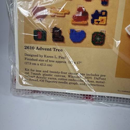 Vtg Christmas Advent Tree Plastic Canvas Needlepoint Kit by Creative Circle 2610 - Picture 2 of 4