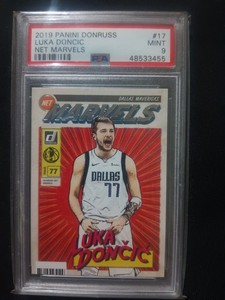 2019 PANINI DONRUSS NET MARVELS #17 LUKA DONCIC PSA 9 MINT MAVS LAKERS CASE HIT