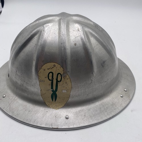 Cappello rigido vintage B.F. McDonald Co. alluminio LOS ANGELES fodera in pelle ottime condizioni - Foto 5 di 15