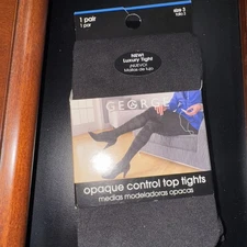 George pattern control top tights size 3 Luxury Black