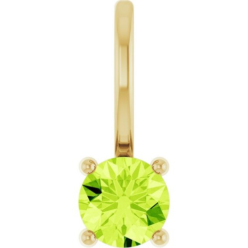 14K Gelb Imitat Peridot Solitär Charm/Anhänger - Bild 1 von 2