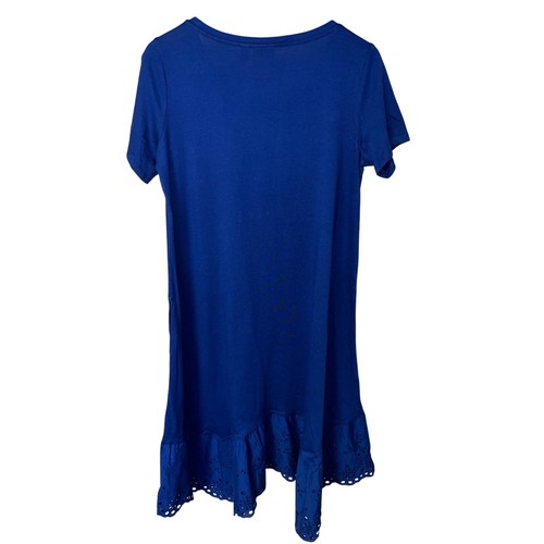 Logo Lori Goldstein Dress Womens Medium Eyelet Lace Trapeze Handerchief Hem - Picture 6 of 9