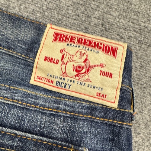 True Religion Ricky Jeans Men's 36x30 Original Fit Made In USA Faded Distressed - Picture 3 of 16
