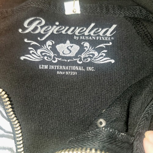 Bejeweled Jacket Small by Susan Fixel NWT Hoodie KCITY OF ANGELS Swarovski Crys - Picture 6 of 16