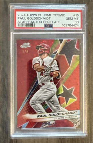 2024 Topps Chrome Cosmic Starfractor Red Cardinals Paul Goldschmidt 5/5 PSA 10