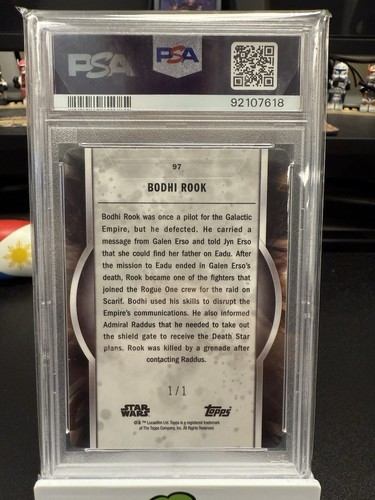 2022 Topps Star Wars Masterwork Bodhi Rook Printing Plate Magenta 1/1 PSA 8 - Picture 2 of 2