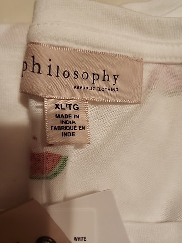 Camiseta sin mangas con estampado de sandía Philosophy nueva con etiquetas - Talla XL Ligera Suave Preppy Genial - Imagen 10 de 10