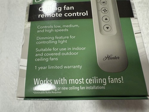 HUNTER 99770 UNIVERSAL FAN LIGHT REMOTE CONTROL WITH RECEIVER - Picture 4 of 9