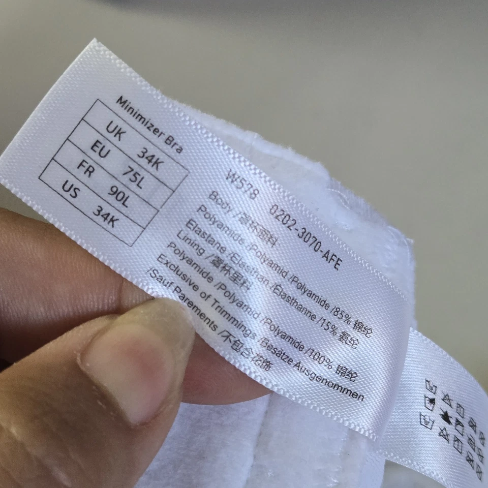 Delimira女式文胸34K白色迷你钢圈蕾丝肩带无衬里 — 第 4/4 张图片