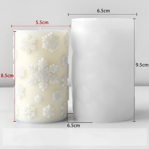 Christmas Decoration Snowflake Cylinder Aromatherapy Candle Silicone Mold - Picture 5 of 16