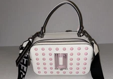 Karl Lagerfeld Paris Simone Candy Studded Crossbody Camera Bag Pink White NWT