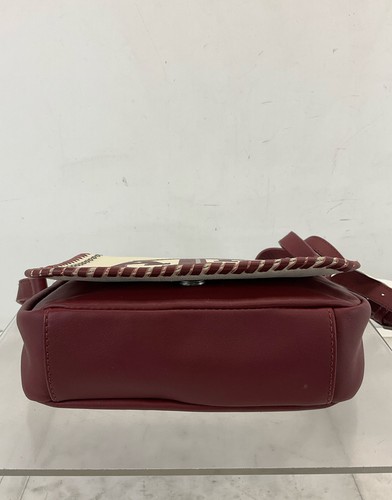 Texas A&M Maroon Red & Off-White Leather Studded Snap Flap & Zip Crossbody Bag - Bild 5 von 6