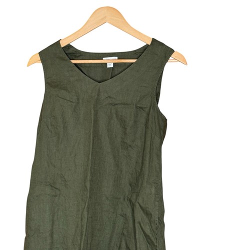 J.Jill Love Linen Olive Green Sleeveless 100% Linen Midi Dress Size XS - Picture 6 of 8