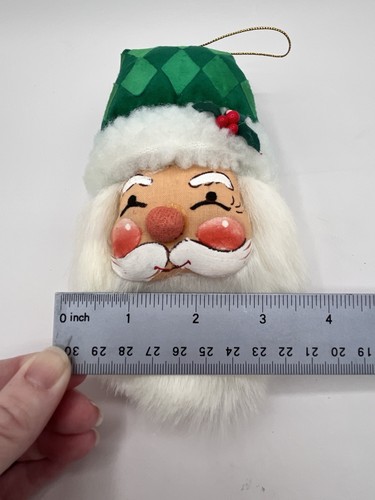 VTG Santa Christmas Santa Painted Face Fabric 6.5” Tall - Picture 7 of 7