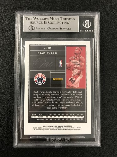 BGS 9 2019-20 Panini One and One #89 Bradley Beal #/99 Washington Wizards - Picture 2 of 2