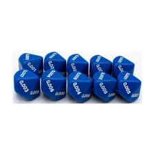 Koplow Dice d10 Decimal Dice - Blue w/White (Thousandths) (10) New