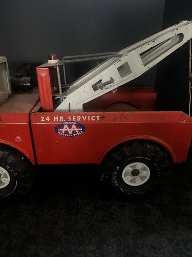 Vintage Tonka Mighty Pressed Steel AA 24 HR Service Double Boom Wrecker Truck - Picture 4 of 5