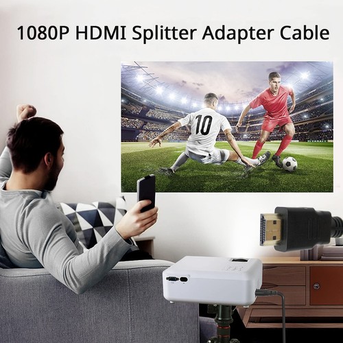 HDMI Cable Splitter 1 in 2 Out HDMI Adapter Cable HDMI Male to Dual HDMI Fema... - Picture 9 of 9