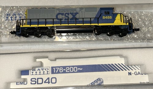KATO N SCALE #176-20T CSX CHESSIE SYSTEM EMD SD40 ROAD #8488 DIESEL ENGINE TRAIN - Picture 10 of 12