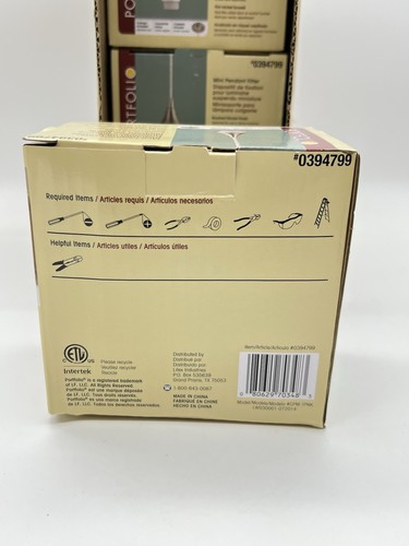 New Portfolio Mini Pendant Fitter 0394799 Brushed Nickel Finish Lot Of 4 - Bild 3 von 6
